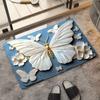VIKAMA Minimalist Butterfly Quick Drying Anti-Slip Floor Mat for Bathroom Entrance - Non-Slip Carpet Mat