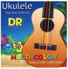 DR (Dear) Ukulele Strings, Neon Multicolor, for Soprano and Concert, UMCSC