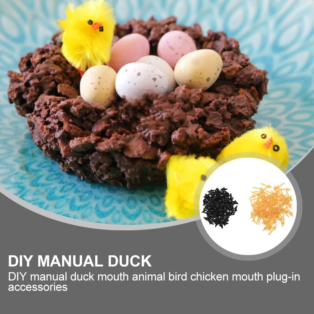 

EXCEART 140 шт. Разнообразные пластиковые аксессуары для поделок в виде птичьего клюва, Мини-вставки для рта цыпленка для изготовления игрушек, Домашнее украшение, Миниатюрное животное