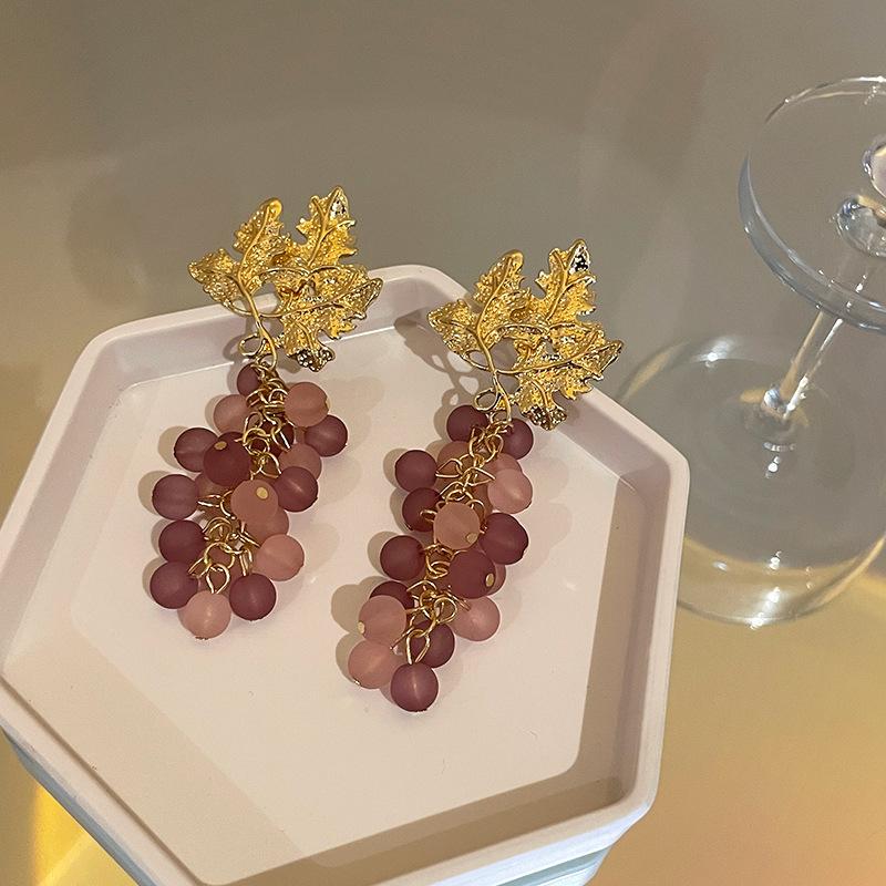 Серьги-гроздья с кристаллами и листьями Модные Универсальные Персонализированные Серьги Европейские и Американские Серьги