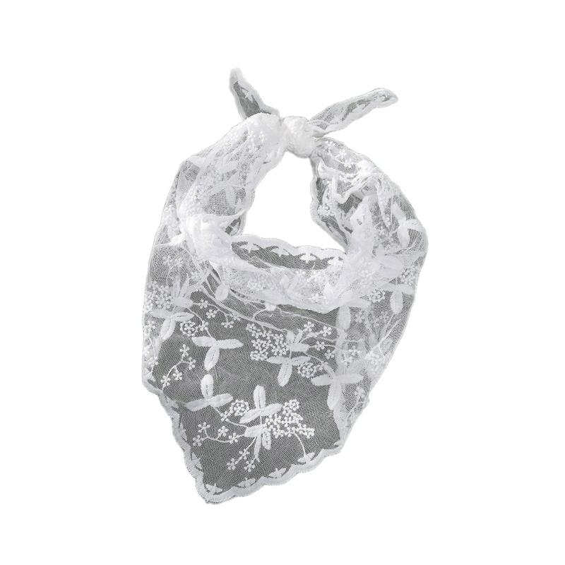 

Elegant Women Lace Triangle Kerchiefs Summer Spring Sunproof Lace Triangle Bandana for Teens Girl Camping Taking Photo