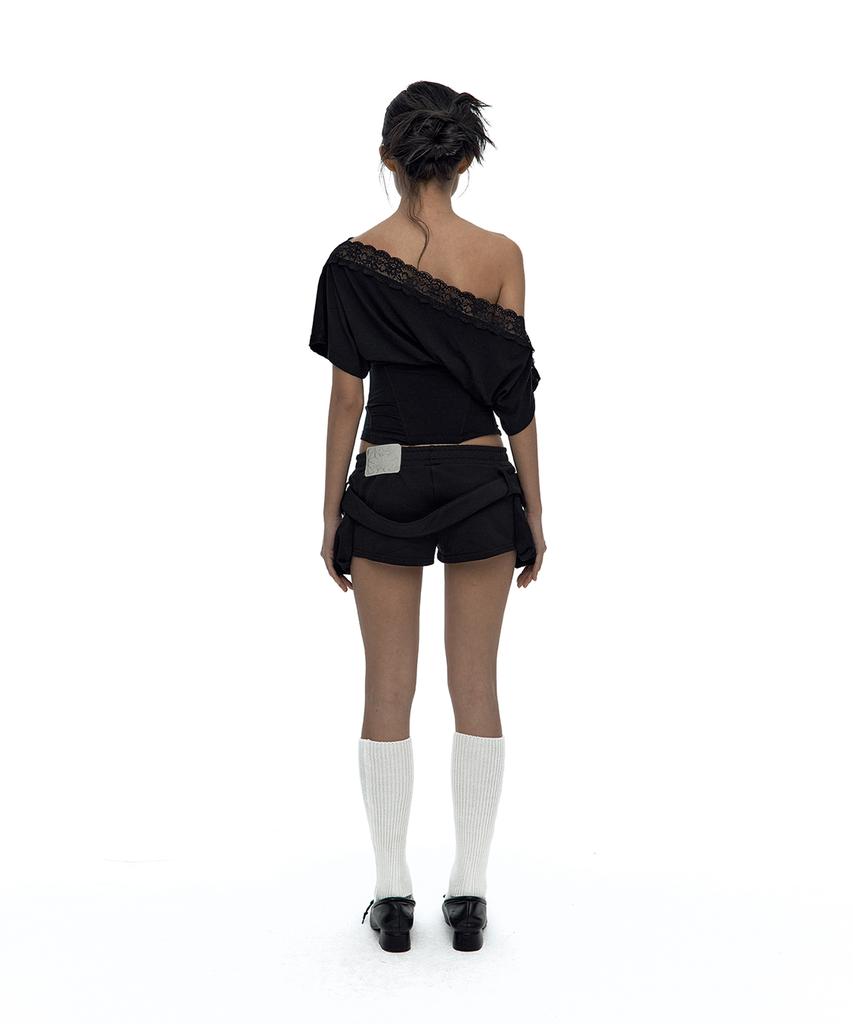 Kasiko Belted Pocket Shorts Black