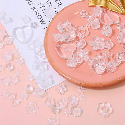Perline acriliche in plastica trasparente trasparente Perline geometriche per braccialetti per collane Accessori per la creazione di gioielli fai-da-te