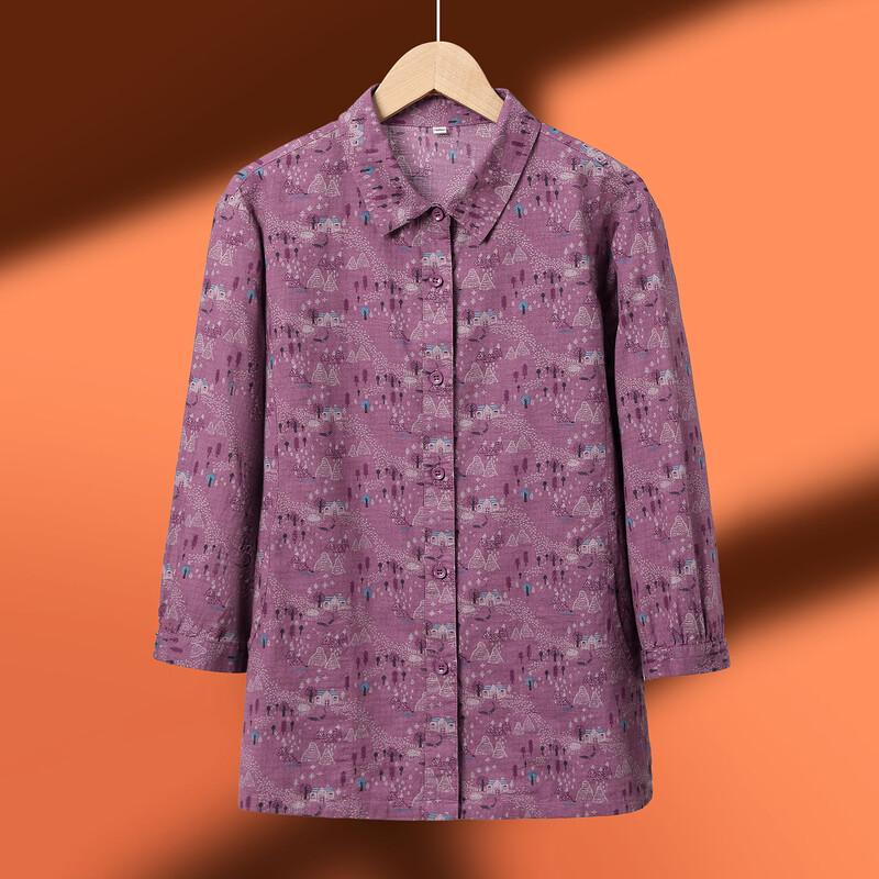 

Женская хлопковая рубашка с цветочным принтом и рукавами 3/4 3XL