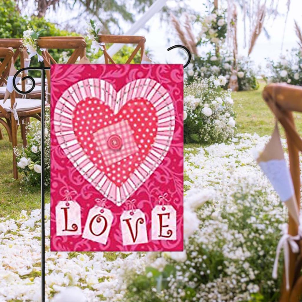 Love Blossom Garden Flag - Elegant Outdoor Decor for Celebrations