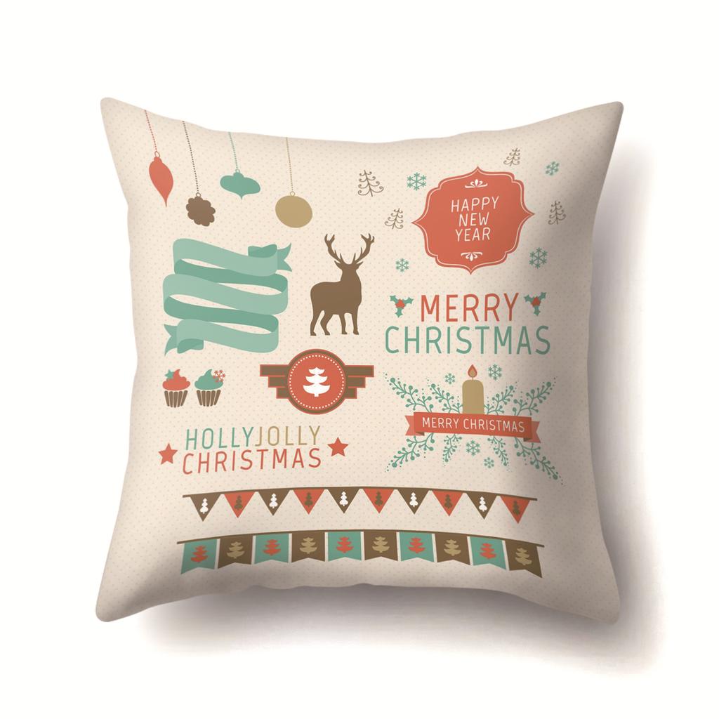 Christmas Series Polyester Pillows Santa Multi-platform Christmas Elk Pillow Cover