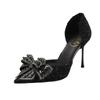 Ladies new luxury high heels pointed elegant pumps Hollow water drill single shoes ladies fashion comfortable sandals