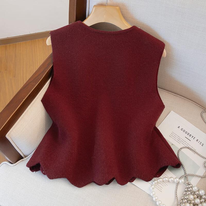 Women's Round Neck Beaded Vest