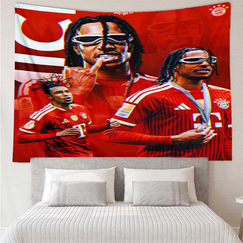 Fc Bayern Munich Star Printed Tapestry, for Bedroom,Livingroom, dormitory, Large Wall Decor, Fabric Decor Fan Birthday Gifts