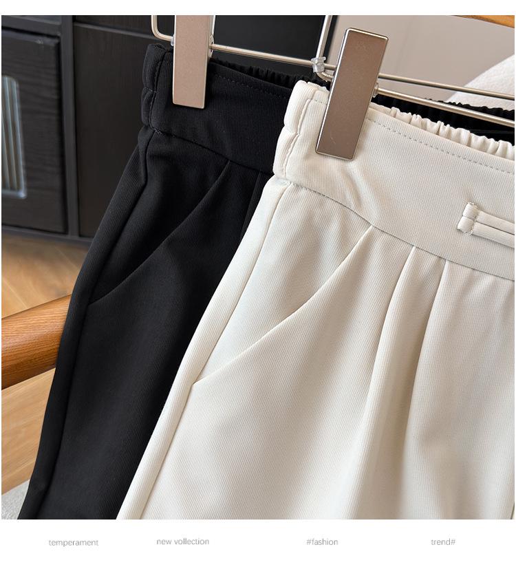 Plus Size Women's High-Waisted Loose Straight-Leg Pants for Spring and Summer