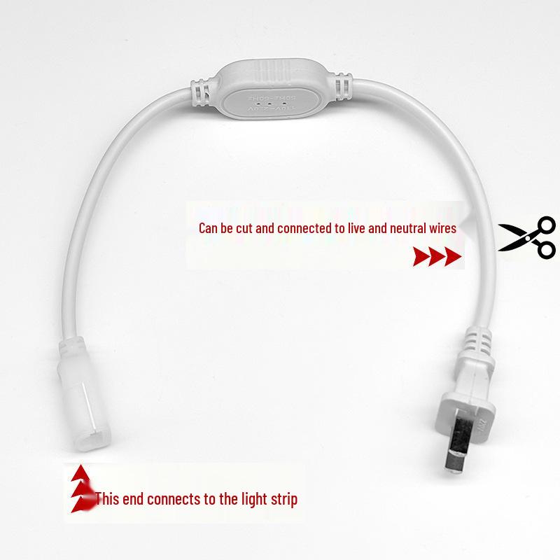 220V LED Strip Accessories: Switch Plug, Knob Dimmer, Connector, Connecting Wire, 24V Low-Voltage Corner
