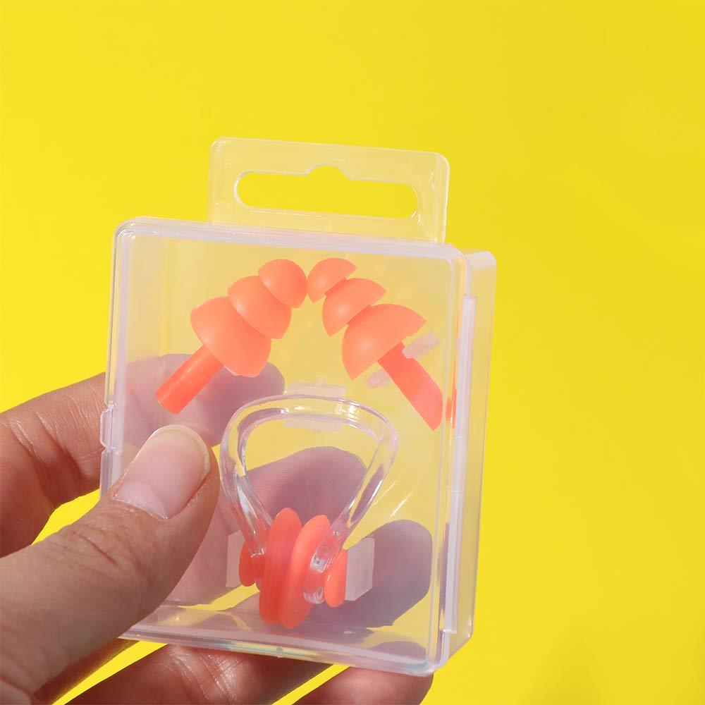 Soft Silicone Noise Earplug Silicone Nose Protector Clip Swimming Earplug Nose Clip  Bathing