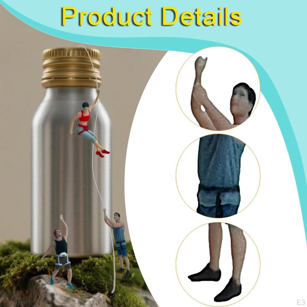 1/64 Miniature Figure Climbing Tiny Small Decorative Scene Figurine for Photography Prop