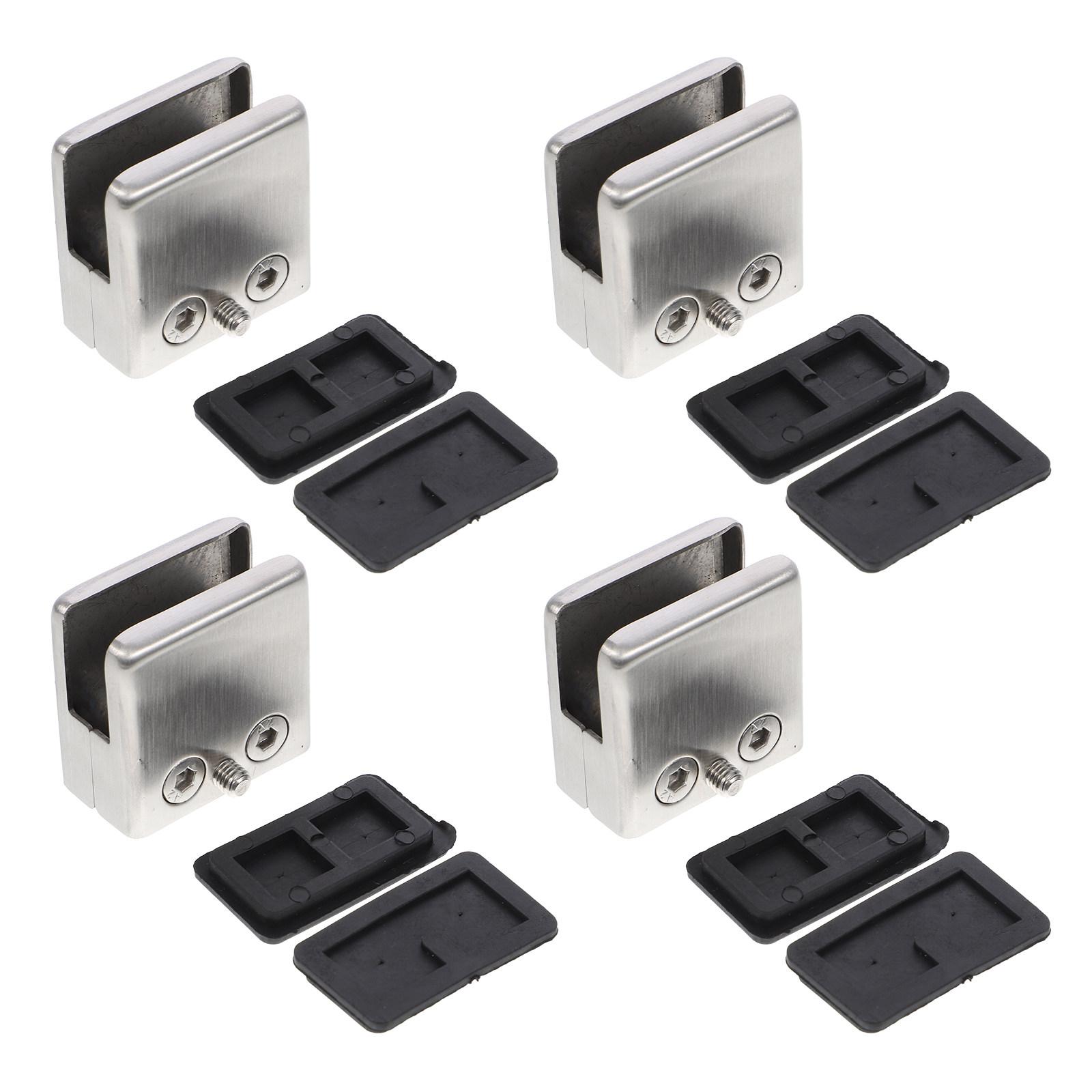 

4Pcs Glass Holding Clamps Stainless Steel Glass Panel Clamp for Balustrade Strong Scratch Free Fixing Clip for Building Shop other