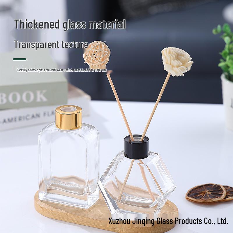 Transparent Glass Aromatherapy Bottle - Large Belly Design for Home or Office