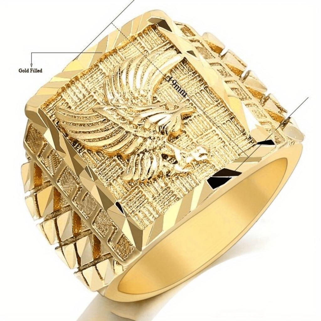1pc Men's Light Luxury Eagle Ring, Embossed Fashionable Ring, Exquisite Textured Border, Suitable for Daily Wear, Holiday Gift Giving