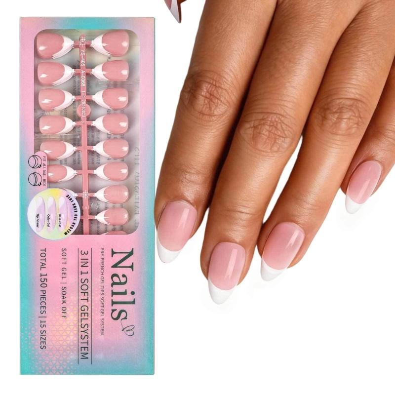 1Set Easy Apply Artificial Nail No Tools Needed Quick Installation Solid Color Highly Shine For Busy Professionals