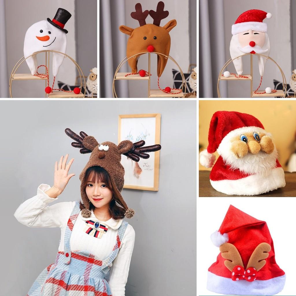 Elk Cap Snowman Christmas Cartoon Animals Festival Decorate Party Gift Winter
