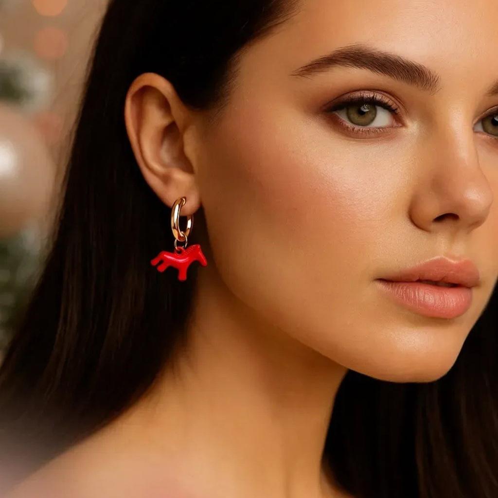 Horse Earrings Fashion Accessories Metal Craftsmanship Unique Ear Jewelry Alloy Texture Suitable for Daily Outfits