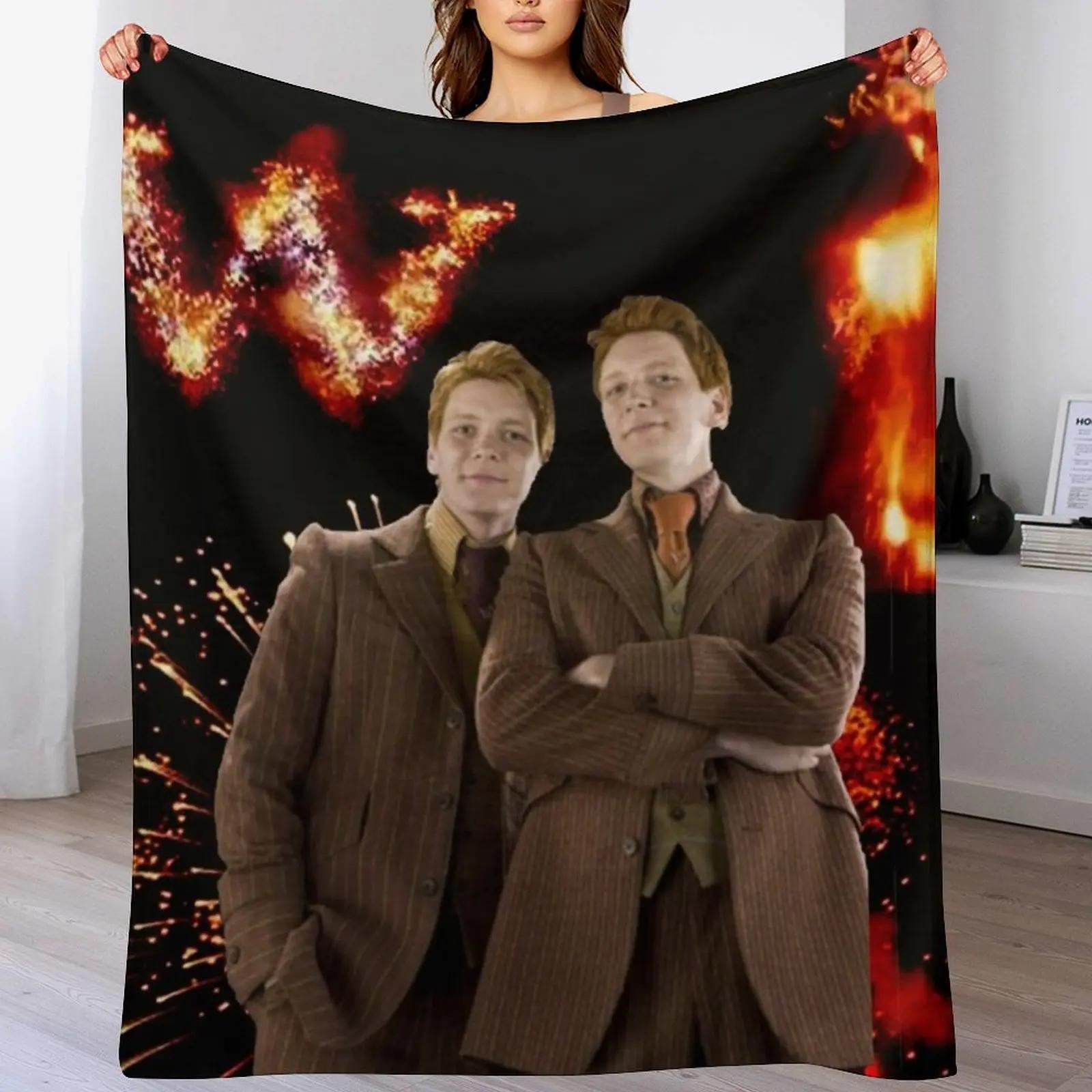 

Fred and George Weasley Throw Blanket Shaggy Furry Soft Blanket for Bedroom Living Room 102x76cm(40x30in)