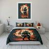 Samurai Art Decor Set Soft Comfortable Duvet Cover Bedding Set Included 1*Duvet Cover & 2*Pillowcases, Gift