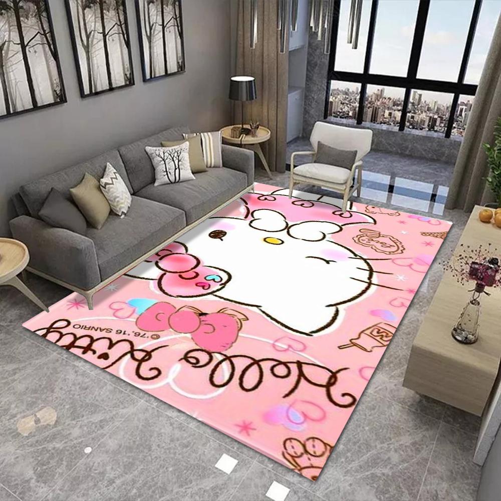

Sanrio Hello Kitty Kawaii Килим для вітальні та спальні приліжковий диван Килимок Рожевий декор кімнати Подарунок для ентузіаста 40X60CM
