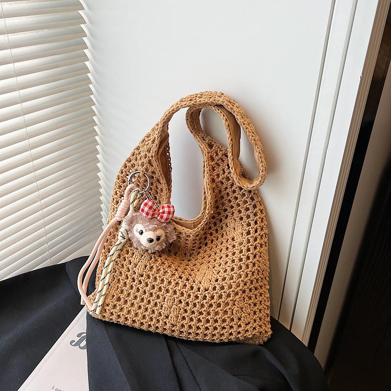 Lazy Knitted Straw Bag Women's New Large-capacity Woven Shoulder Bag Casual Versatile Tote Bag