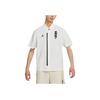 Jordan FW22 Solid Color Logo Print Zip-Up Short Sleeve Shirt Men Tops White DR2173-133