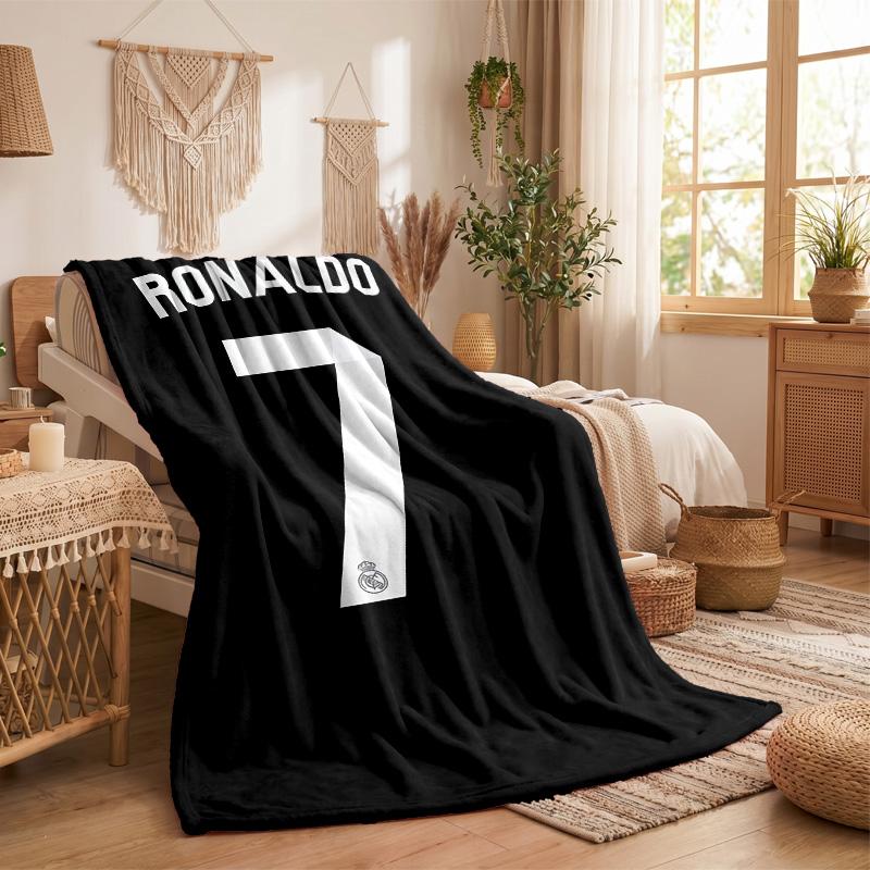 Coperta Morbida e Calda in Flanella con Stampa di Cristiano Ronaldo, Coperta da Divano/Letto per Casa, Ufficio, Camera da Letto