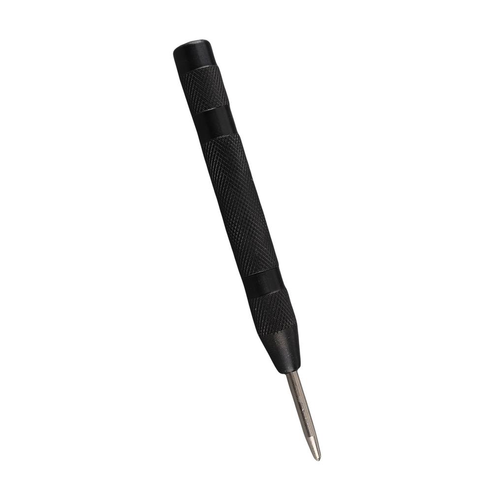 1pc Black Automatic Center Punch Locator Metal Wood Press Dent Marking Tool