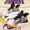 Breathable boys' basketball shoes 2025 spring and summer new classmates rotating button children's sneakers non-slip girls' sneakers