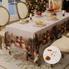 Christmas Rectangle Tablecloth Waterproof Xmas Holly Candy Cane Table Cloth Washable Table Cover for Home Dinner Party Decoration