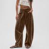 Pantalones Casuales de Terciopelo de Pierna Ancha con Cintura de Ajuste Holgado para Uso Diario