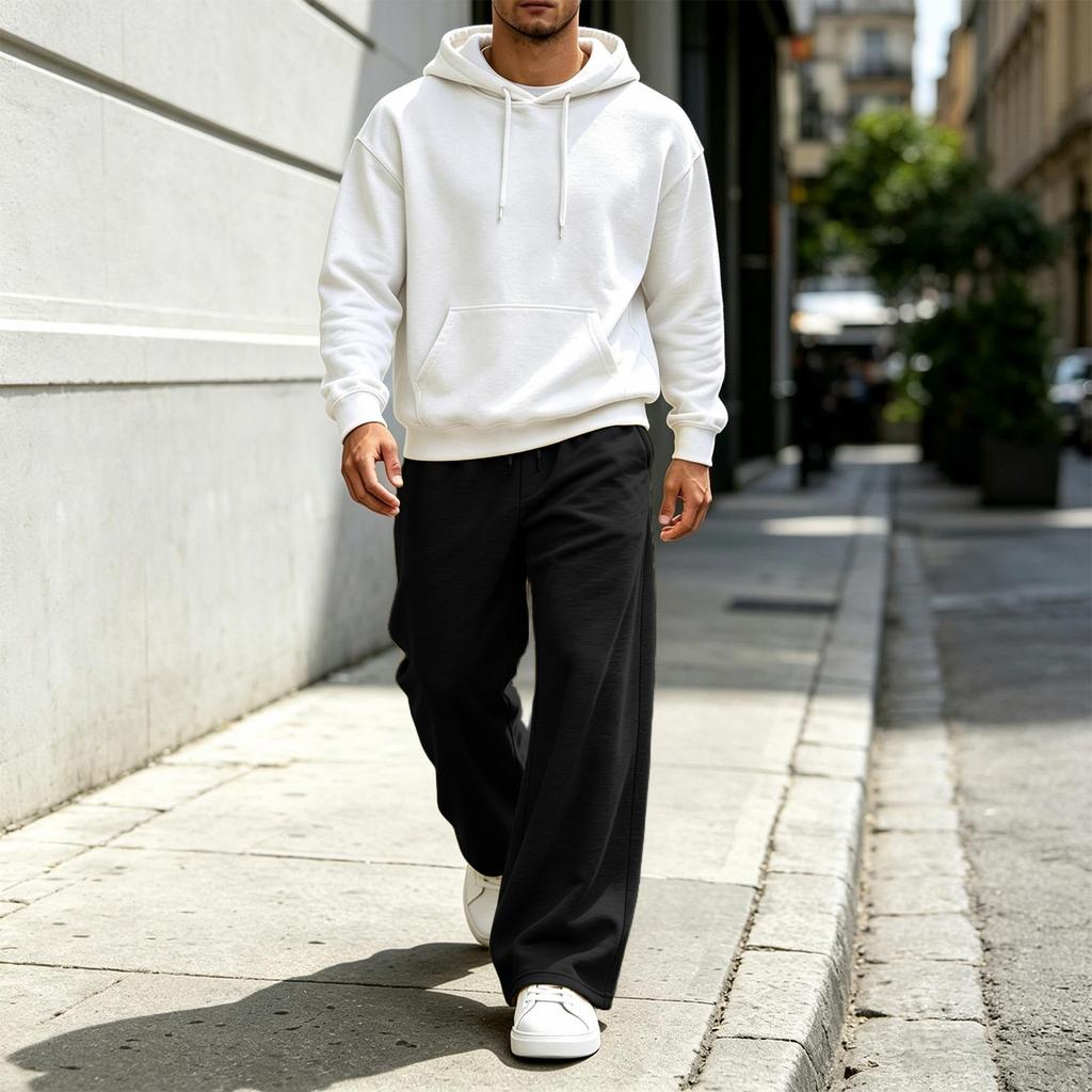 Men's Color Straight Leg Sweatpants, Casual Versatile Athletic Pants for Everyday Wear