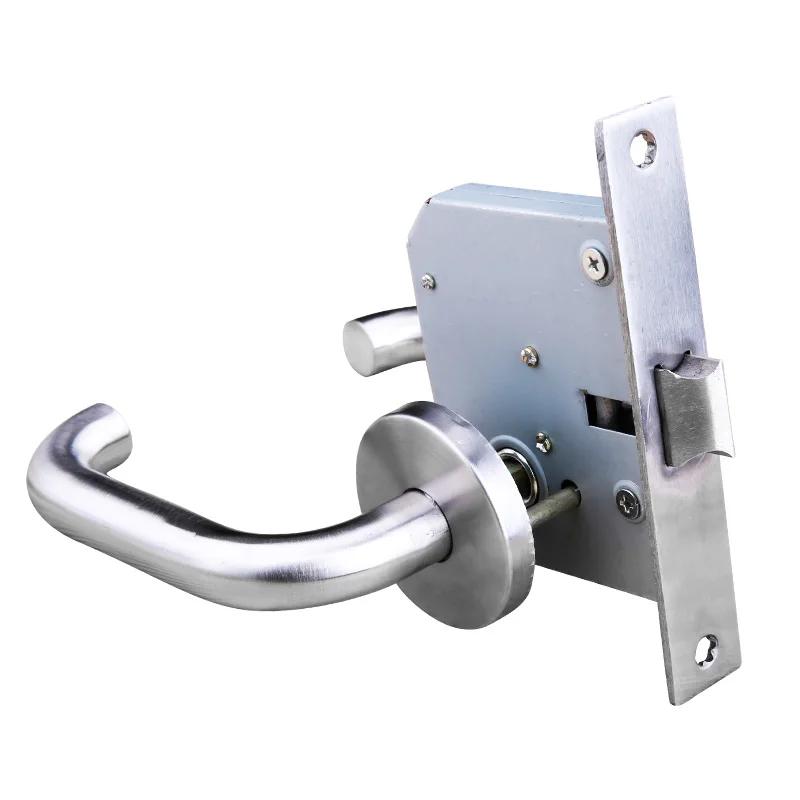 Stainless Steel Round Tube Handle door Lock Fire Exit Fire Lockset Store Entrance Lock Home Balcony Lock Hardware