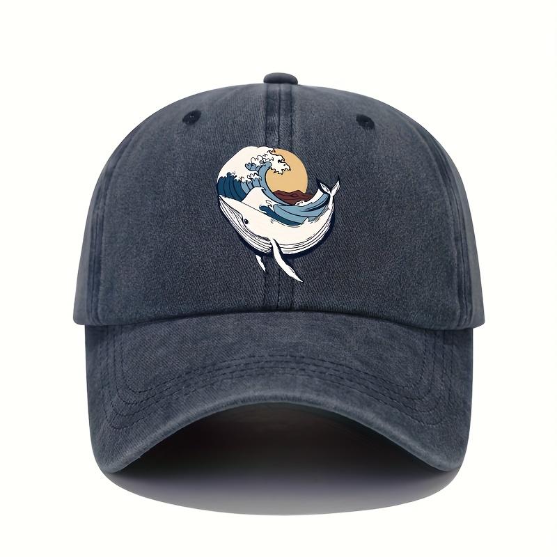 Verstellbare Baseballkappen mit Surf- und Wellenmustern für Damen und Herren, geeignet für Sport und Freizeit