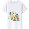 Casual Disney Cartoon Simpson Harajuku T-shirt Summer Blouses Ladies Men White Tees Tops Short Sleeve Blouses Women 90S Tshirt