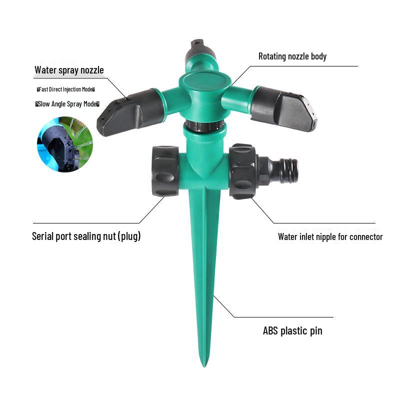 360° Rotating Garden Sprinkler with Triangle Nozzle