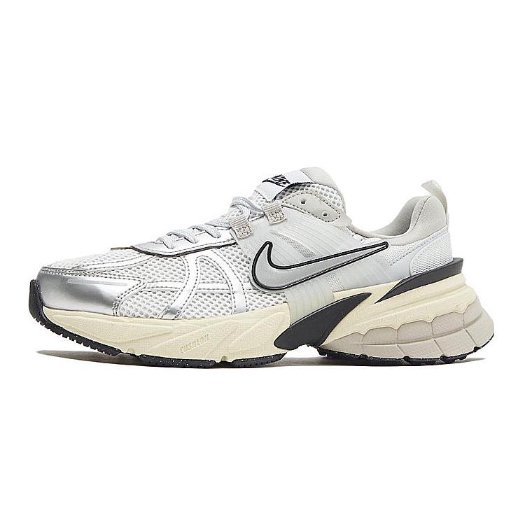 Nike V2K Run Mesh Breathable Low Top Running Shoes Women's Silver Black FD0736-100(Team116-)