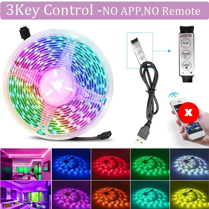Bluetooth Touch RGB 5050 LED Strip Lights 10m 20m Neon Ambient Lighting for Room PC TV Backdrop Decor