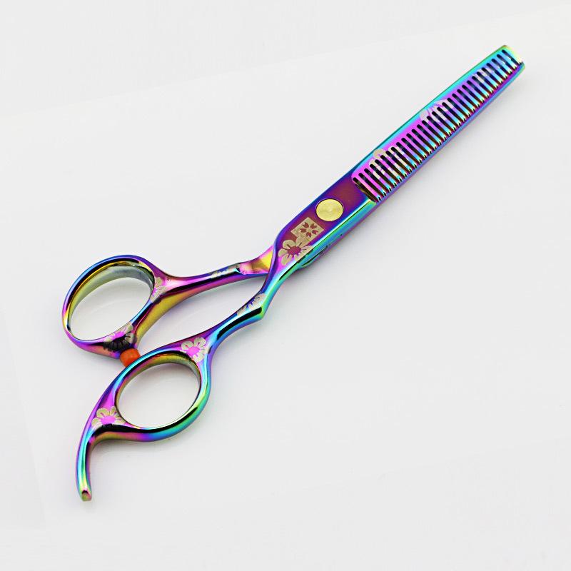 Professional 5.5 6 '' Purple Cherry Hair Scissors Haircut Thinning Barber Makas Cutting Shears Hairdresser Scissors