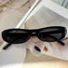 Trendy 2025 Cat Eye Black Sunglasses Skiing Eyewear Women Narrow Frame Rectangle Shades Small Eyewear for Men Female Male