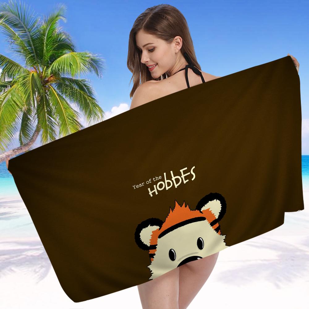 Book C-Calvin and H-Hobbes Big Microfiber Beach Towels Quick Dry Towel Sand Beach Towels Pool Towel for Travel Swim Pool Yoga