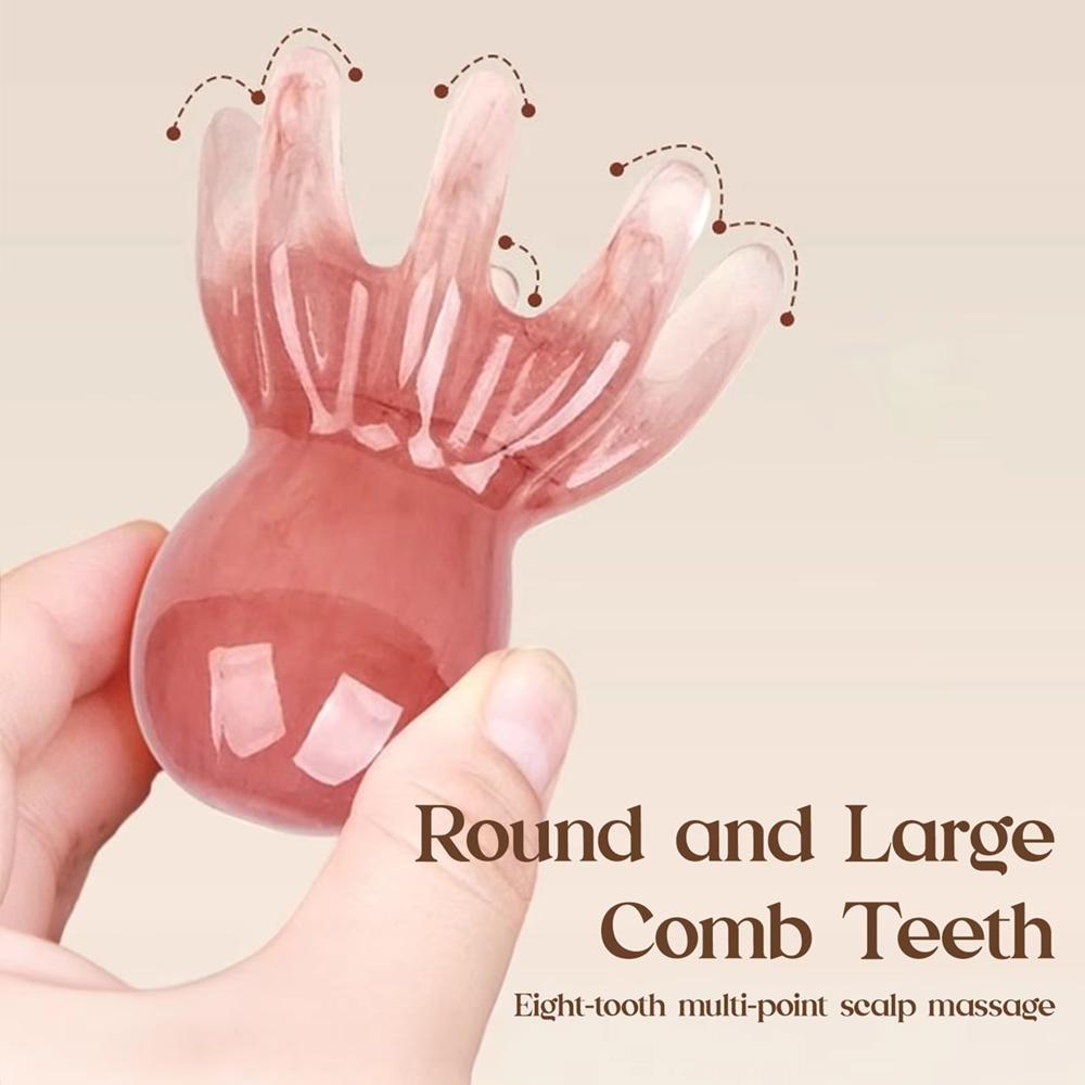 Resin Octopus Head Massager Comb Head Meridian Manual Acupressure Tool Portable Spa Gua Sha Massage Comb