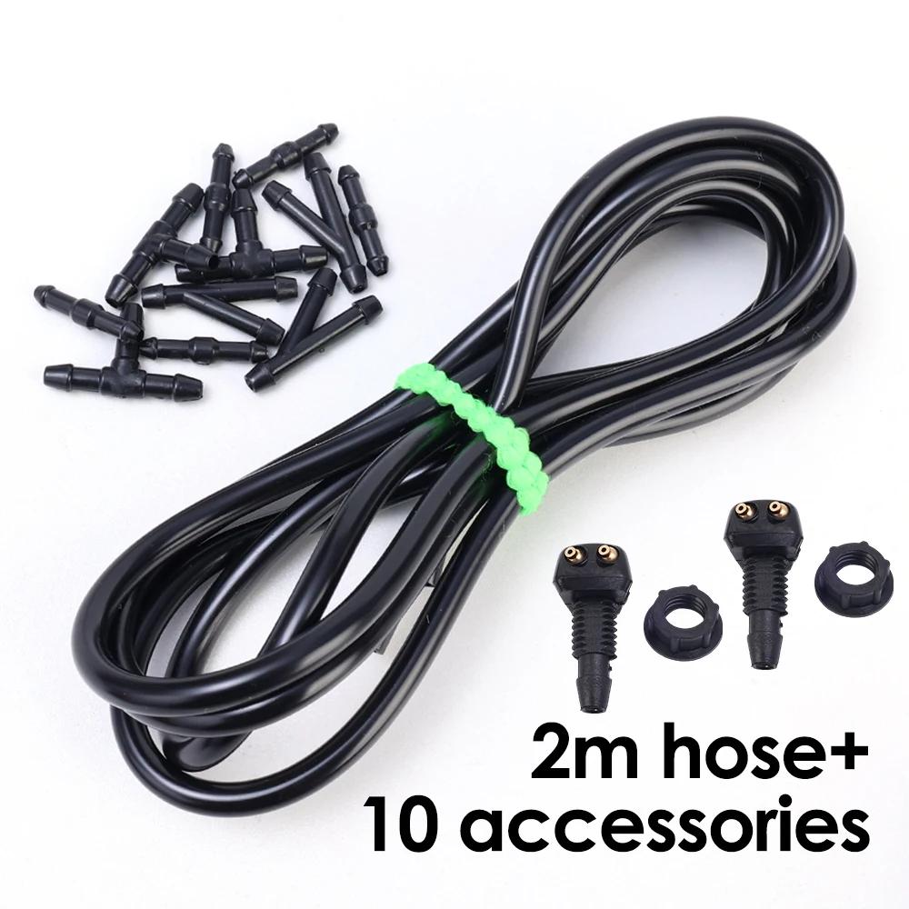 DIY All In One Car Wiper Washer Hose Set Wipers Spray Hose Fitting Car Windshield Washers Nozzle Washers Connection Hoses