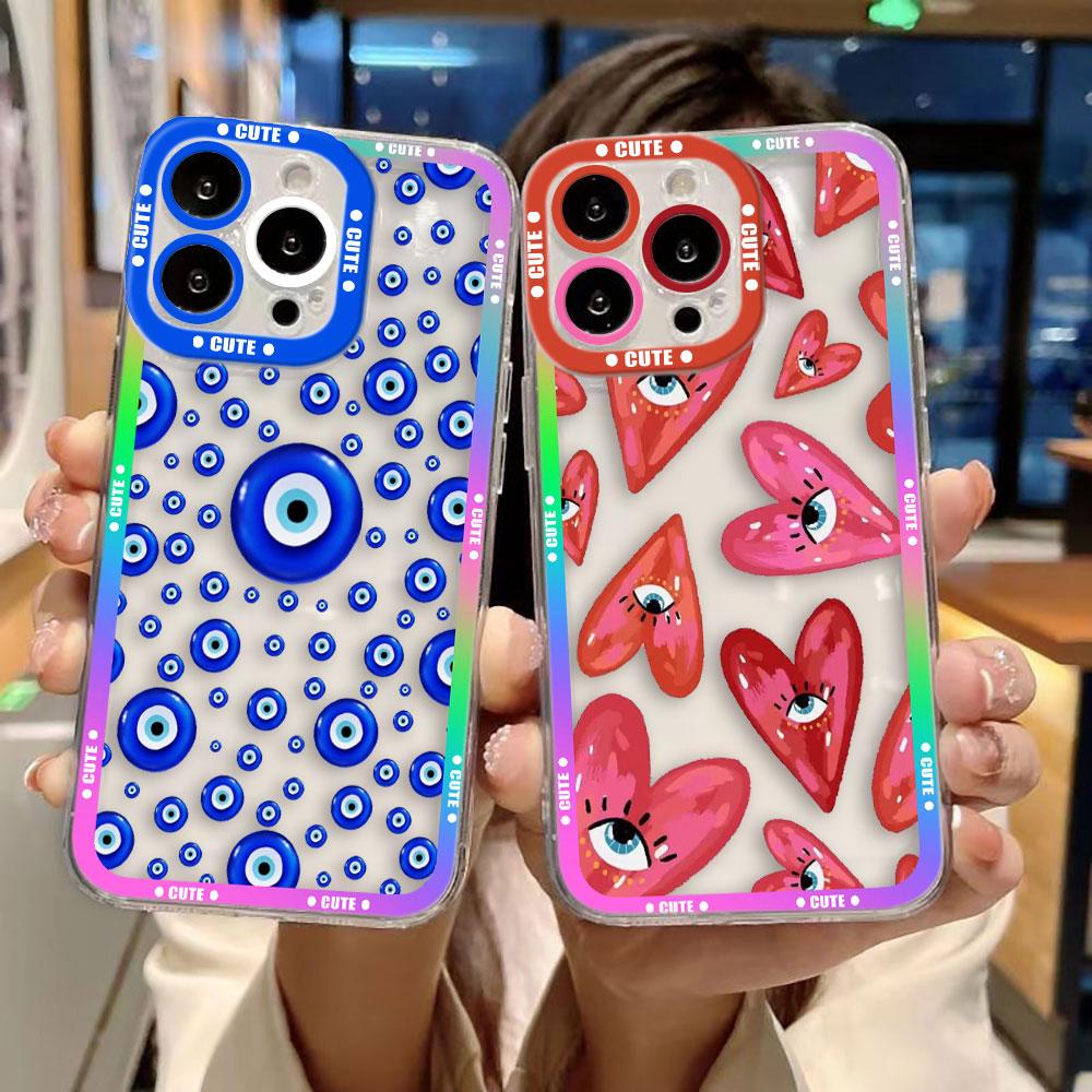 Lucky Eye Blue Evil Eye Phone Case For IPhone 17 16e 16 15 14 13 12 11 Air Pro Max X XR XSMax 7 8 Plus Clear Soft Back Cover
