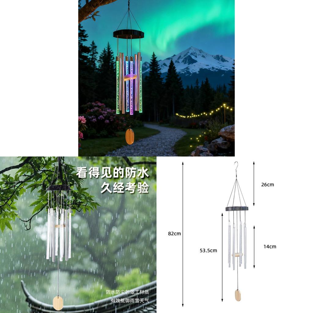 Solar-Blasen-Windspiel-Licht mit LED-Beleuchtung für die Außendekoration im Garten