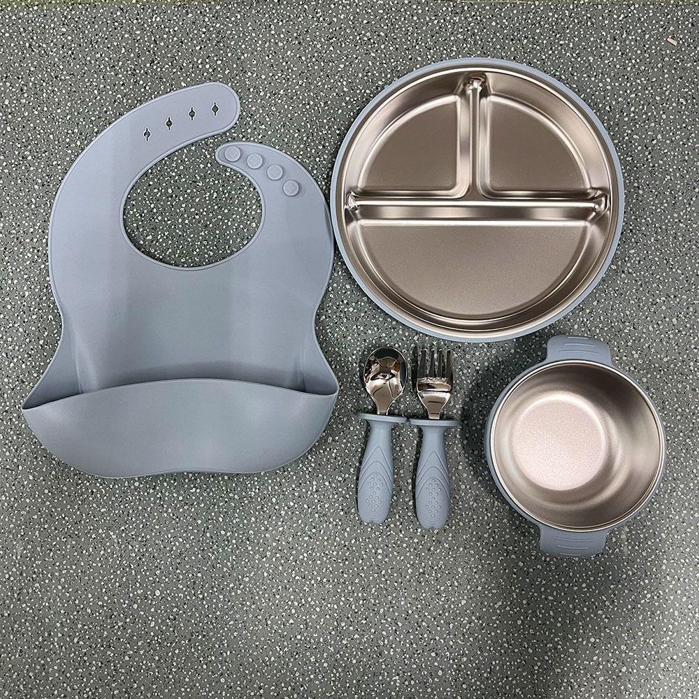 Shockproof Children's Tableware Set Divided Suction Cup Plates Baby Feeding Set  Meal Training