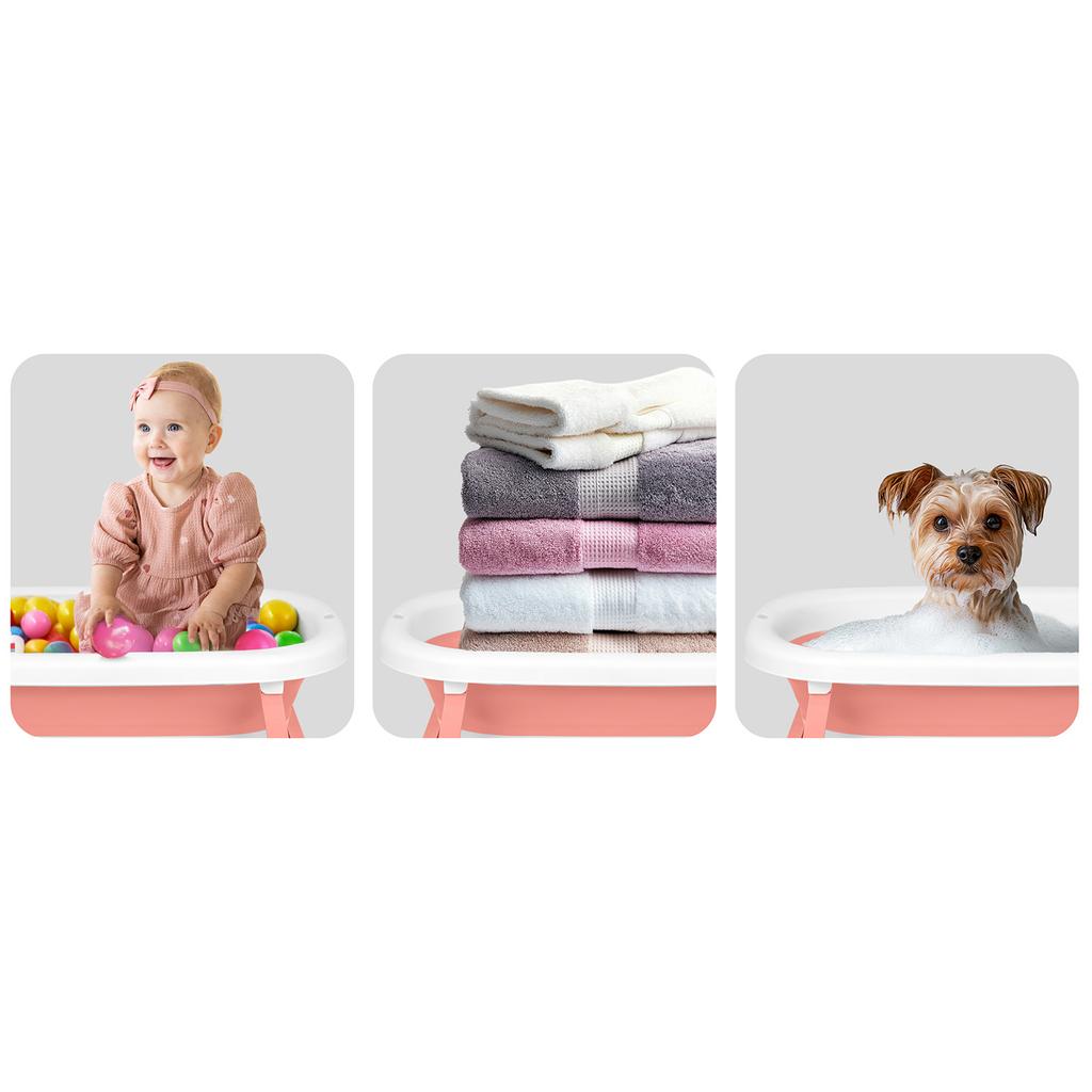 Folding Bathtub For Babies & Toddlers With Thermometer And Insert, Ricokids , &