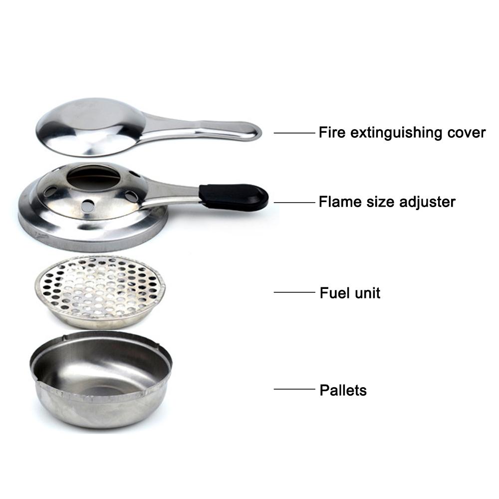 Stainless Steel Camping Alcohol Stoves Portable Picnic BBQ Furnace Cheese Hotpot Alcohol Stoves